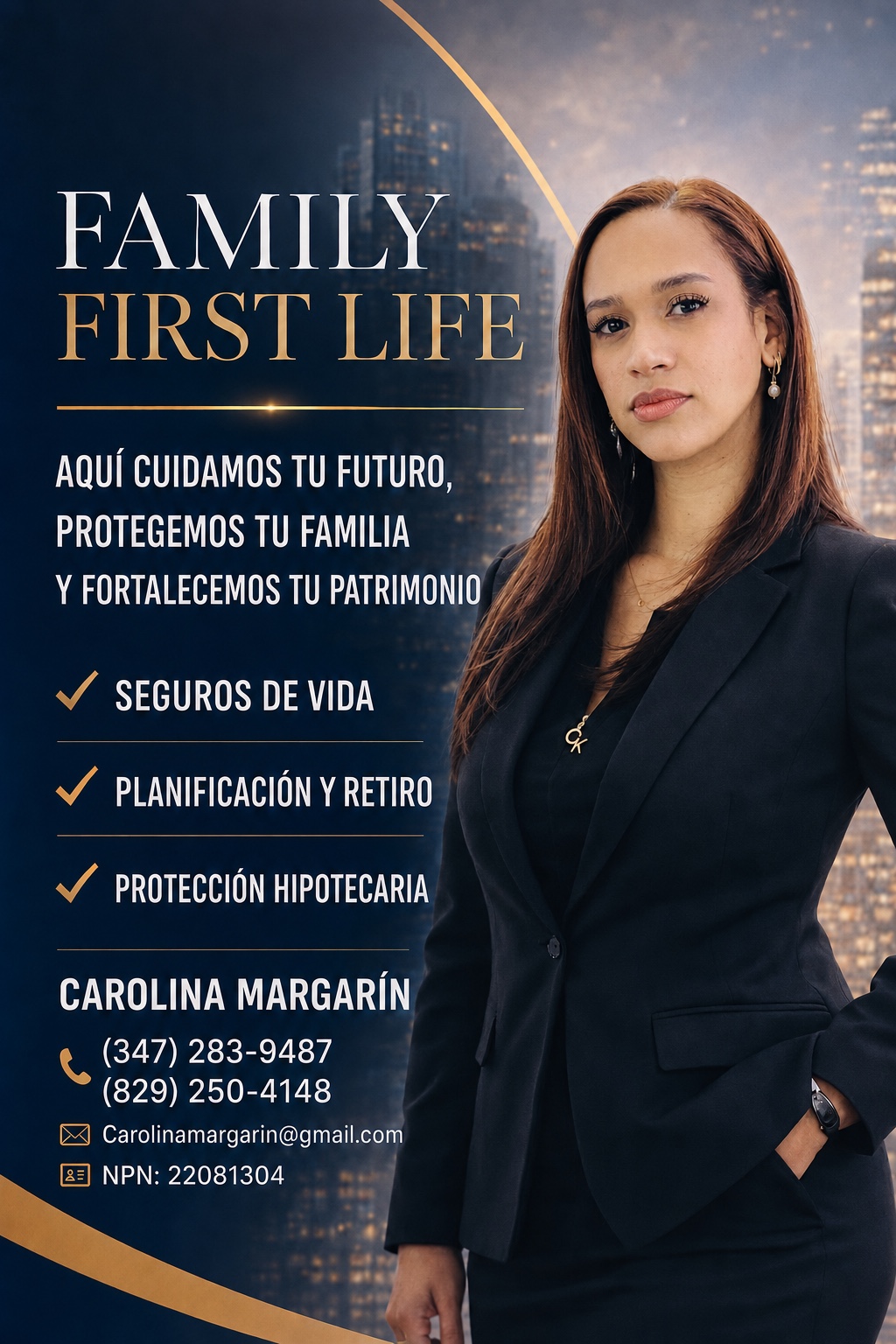 Carolina Margarín, profesional de seguros y credenciales